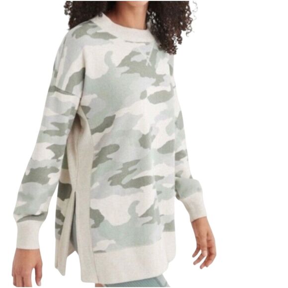 Aerie Good Vibes Desert Green Camo Pullover Sweatshirt Women’s Size XL - Picture 1 of 8